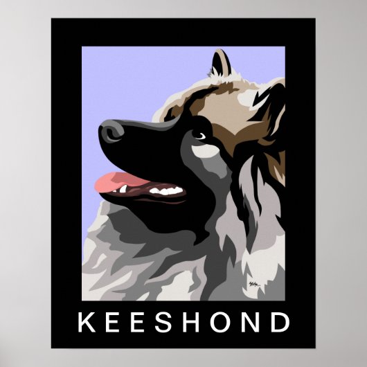 Keeshond Side Portrait Poster (Vorne)