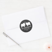 Keeshond-Silhouette-Rücksendeadresse Runder Aufkleber (Umschlag)