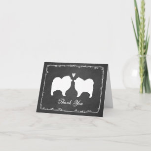 Keeshond Silhouetten Hochzeit Danke