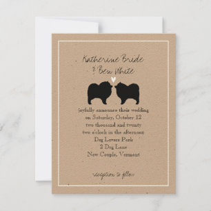 Keeshond Silhouetten Hochzeitseinladung Einladung