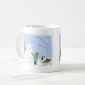 Keeshond Snow Dog Niedliche Winterlandschaft Keesi Kaffeetasse (Vorderseite Links)