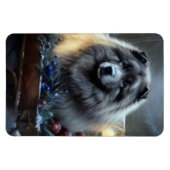 Keeshond Snowy Sleigh Weihnachtsdekor Magnet (Horizontal)