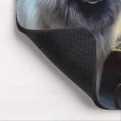 Keeshond Snowy Sleigh Weihnachtsdekor Mousepad (Ecke)