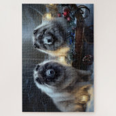 Keeshond Snowy Sleigh Weihnachtsdekor Puzzle (Vertikal)