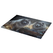 Keeshond Snowy Sleigh Weihnachtsdekor Schneidebrett (Ecke)