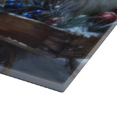 Keeshond Snowy Sleigh Weihnachtsdekor Schneidebrett (Ecke)