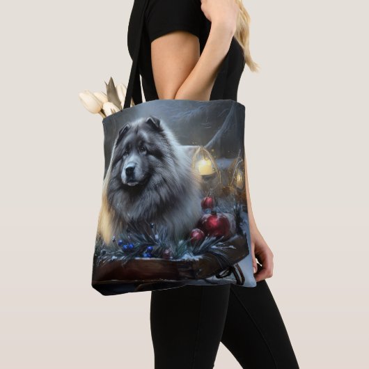 Keeshond Snowy Sleigh Weihnachtsdekor Tasche