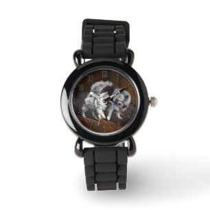 Keeshond Spielzeit Malerei - Süße Original-Hunde-K Armbanduhr