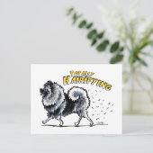 Keeshond Totally Hairifying Postkarte (Stehend Vorderseite)