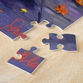 Keeshond Trick-or-Treating in Halloween-Kostümen Puzzle (Seite)