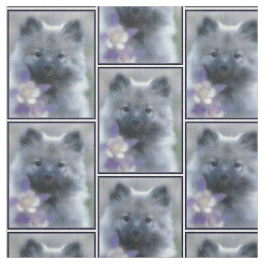Keeshond und Columbine - Hundefoto Stoff (Muster)