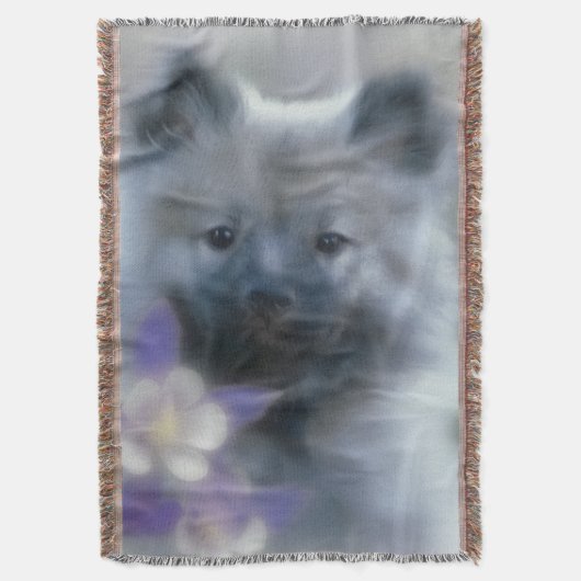 Keeshond und Columbine - Hundfoto Decke (Vorderseite Vertikal)