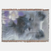 Keeshond und Columbine - Hundfoto Decke (Vorderseite)