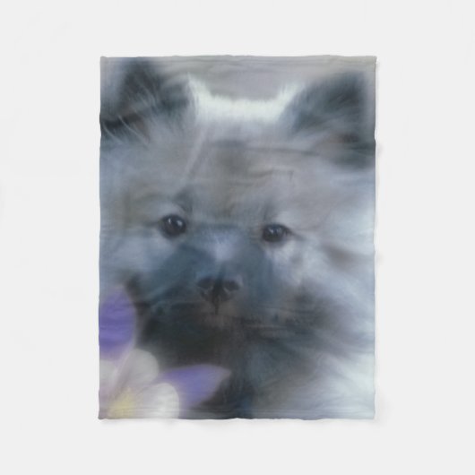 Keeshond und Columbine - Hundfoto Fleecedecke (Vorderseite)