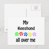 Keeshond Walks Design Postkarte (Vorne/Hinten)