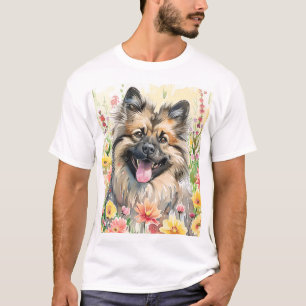 Keeshond-Wasserfarben-Männer-T-Shirt T-Shirt