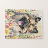 Keeshond-Wasserfarben-Puzzle Puzzle (Horizontal)