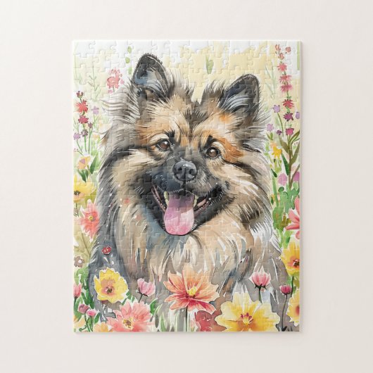 Keeshond-Wasserfarben-Puzzle Puzzle (Vertikal)