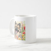 Keeshond-Wasserfarben-Tasse Kaffeetasse (Vorderseite Links)
