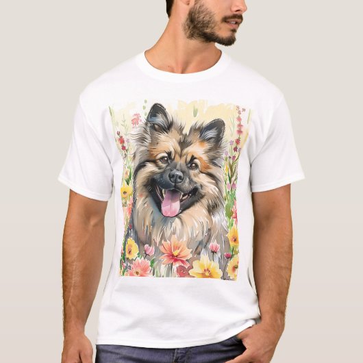 Keeshond Watercolor Men's T-Shirt (Vorderseite)