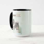  Keeshond Watercolor Personalized Dog Tasse (Vorderseite Links)