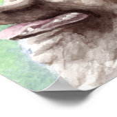 Keeshond Watercolor Portrait Poster (Ecke)