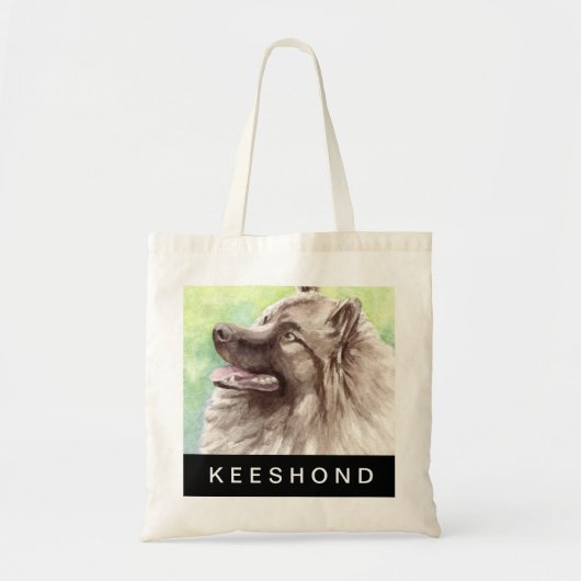 Keeshond Watercolor Portrait Tragetasche (Vorne)