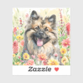 Keeshond Watercolor Sticker (Blatt)