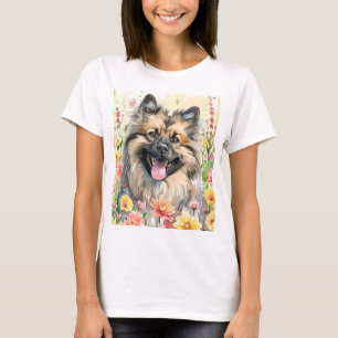 Keeshond-Watercolor-T-Shirt für Damen T-Shirt