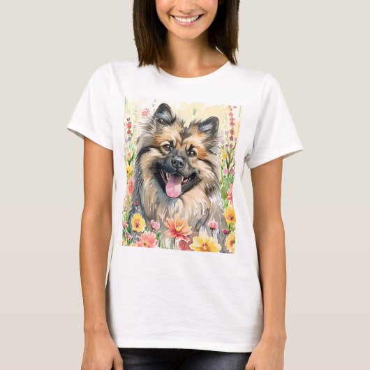 Keeshond Watercolor Women's T-Shirt (Vorderseite)