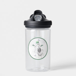 Keeshond Weihnachts-Schneemann-Malerei Hundekunst Trinkflasche