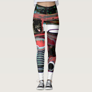 Keeshond-Weihnachtsalte LKW-Malerei-Hundekunst Leggings