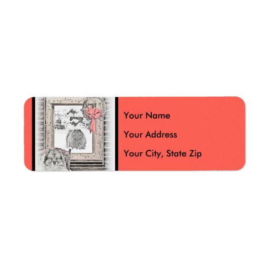 Keeshond Weihnachtsfenster Malerei Hund Kunst (Vorne)