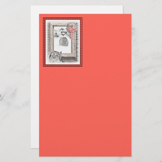 Keeshond Weihnachtsfenster Malerei Hund Kunst Briefpapier (Vorne/Hinten)