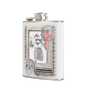 Keeshond Weihnachtsfenster Malerei Hund Kunst Flachmann (Links)