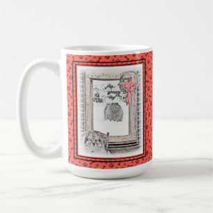Keeshond Weihnachtsfenster Malerei Hund Kunst Kaffeetasse