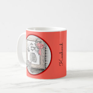 Keeshond Weihnachtsfenster Malerei Hund Kunst Kaffeetasse