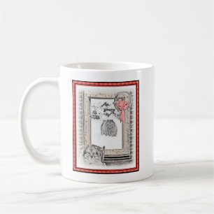 Keeshond Weihnachtsfenster Malerei Hund Kunst Kaffeetasse