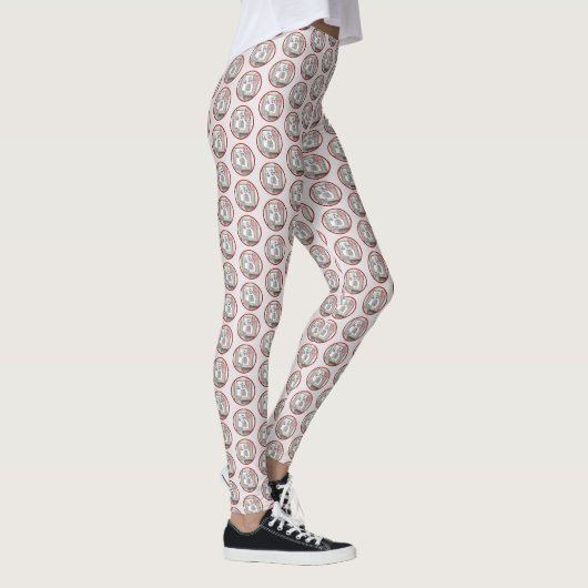 Keeshond Weihnachtsfenster Malerei Hund Kunst Leggings (Rechts)