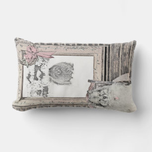 Keeshond Weihnachtsfenster Malerei Hund Kunst Lendenkissen