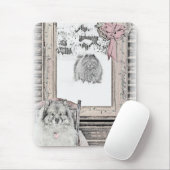 Keeshond Weihnachtsfenster Malerei Hund Kunst Mousepad (Mit Mouse)