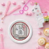 Keeshond Weihnachtsfenster Malerei Hund Kunst Pappteller (Party)