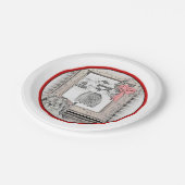 Keeshond Weihnachtsfenster Malerei Hund Kunst Pappteller (Schrägansicht)