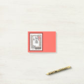 Keeshond Weihnachtsfenster Malerei Hund Kunst Post-it Klebezettel (Auf Schreibtisch)