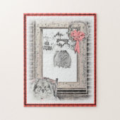 Keeshond Weihnachtsfenster Malerei Hund Kunst Puzzle (Vertikal)
