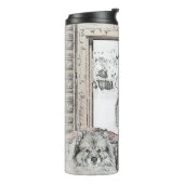 Keeshond Weihnachtsfenster Malerei Hund Kunst Thermosbecher (Nach links gedreht)