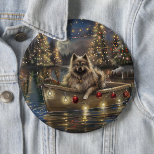Keeshond Weihnachtsfestreise Button