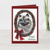 Keeshond-Weihnachtsgeschenke Feiertagskarte (Vorderseite)