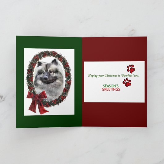 Keeshond-Weihnachtsgeschenke Feiertagskarte (Innenseite)