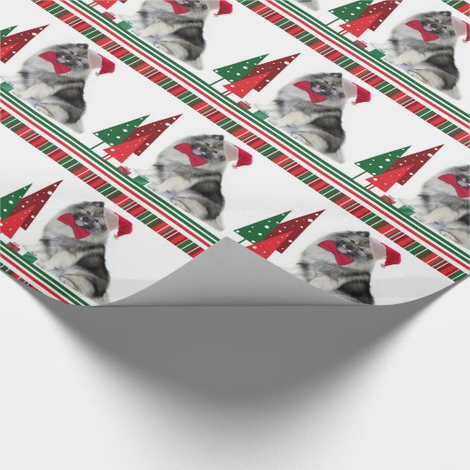 Keeshond-WeihnachtsPackpapier Geschenkpapier (Ecke)